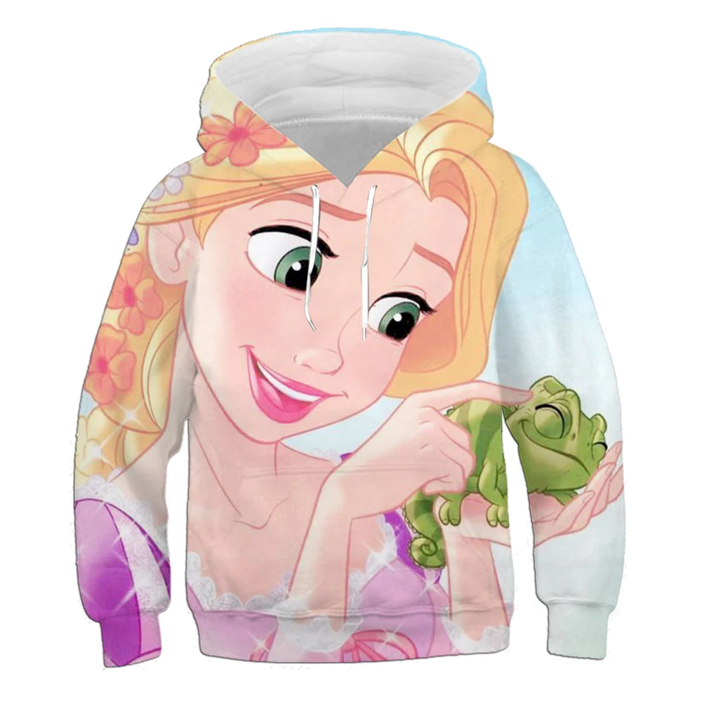 Autumn and winter hoodie girls children\'s Rapunzel print fashionable and comfortable long-sleeved cute sweet sweatshirt