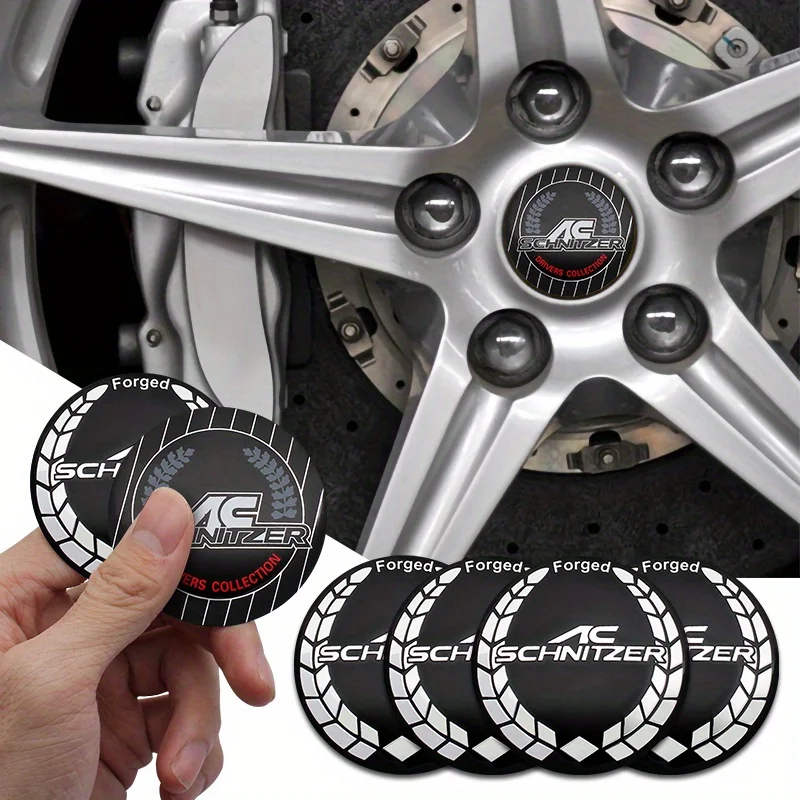 

4 шт. 56 мм эмблемы AC SCHNITZER для центральных колпачков колес автомобиля, наклейки-декали для M3 M5 E34 60 E46 E39 X3 X5, аксессуары