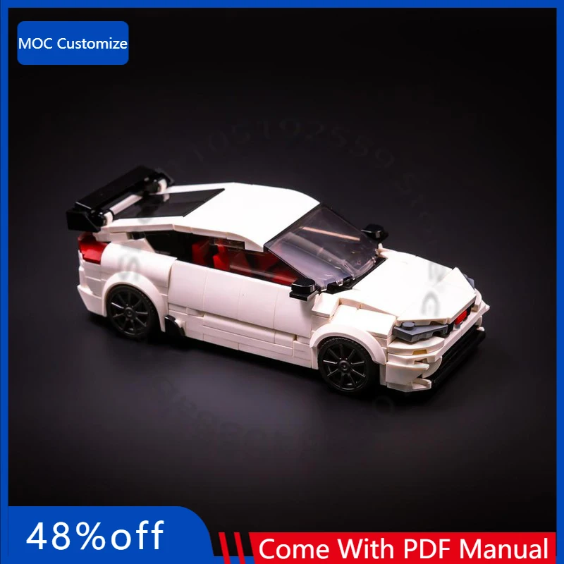 

387 деталей: Скоростной гиперкар Type R (FL5) MOC, модульный конструктор, креативный дизайн, простое DIY-устройство, игрушка-подарок для мальчиков на праздник