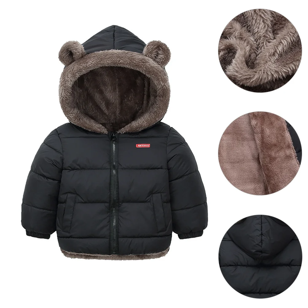 

1Pcs Child Cotton Padded Jacket Thickened Winter Coat Hooded Clothes for School Vacation Outdoor Activities Cotton Coat
