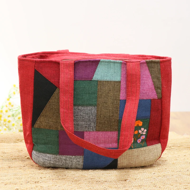 

Chine Ethnic Sle Patchwork Cotton oulder Bag Women's op Handbag Casual Leisure Gift Bag Korean Version Single ...