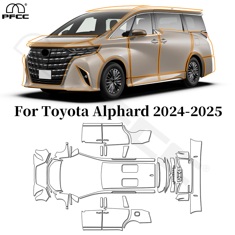 

For Toyota Alphard 2024 2025 TPU Paint Protection Film Pre-cut Clear PPF Anti-scratch Car Body Resistant Invisible Repairable