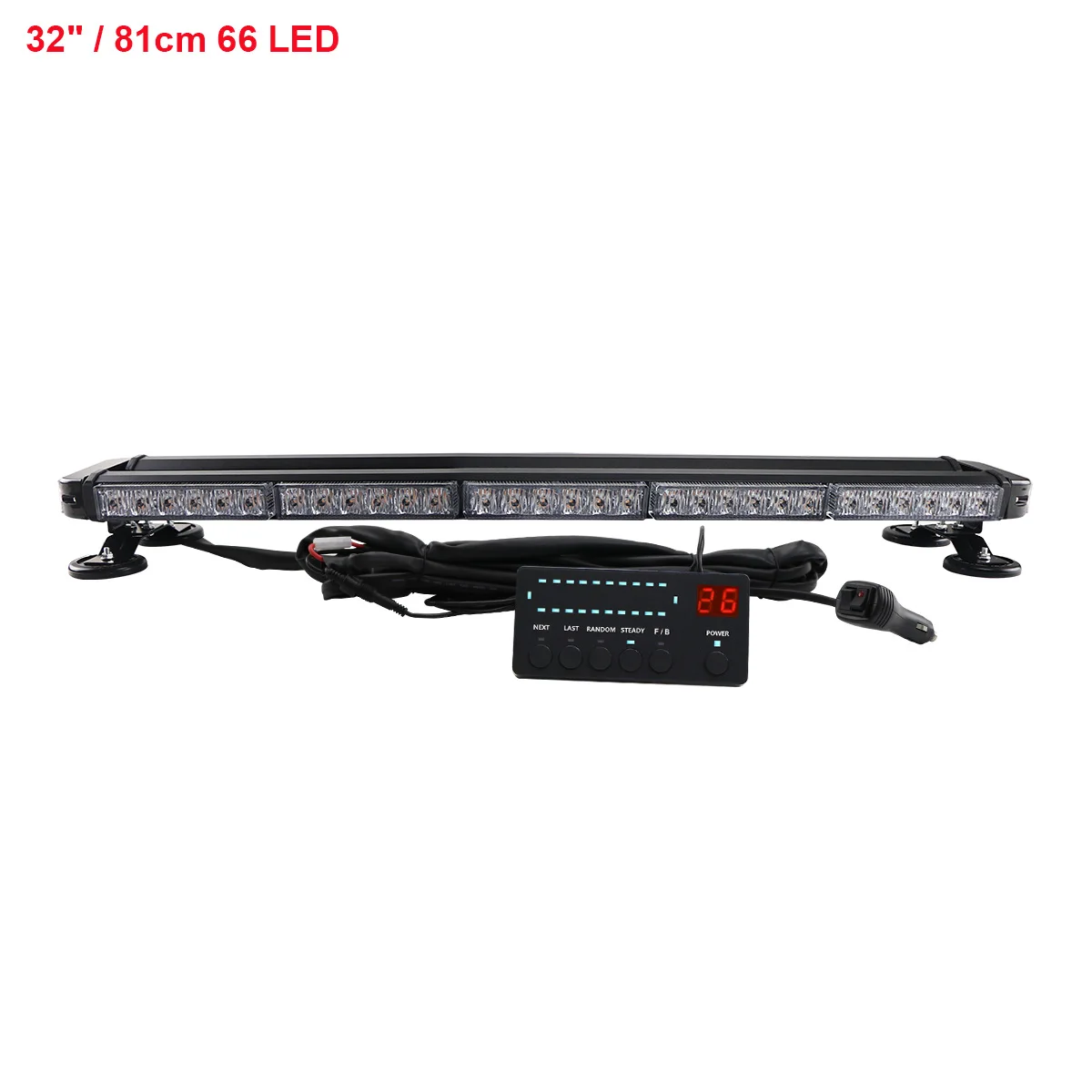 Amber Wit 38 "44" 49 "Sleepwagen Voertuig Politieauto Led Strobe Waarschuwingslampje Bar Oranje baken Knipperende Lamp 26 Modi