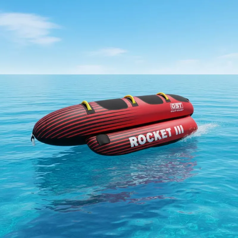 Environmentally friendly PVC inflatable three-seat banana boat, towed water ski ring, leak-proof and durable