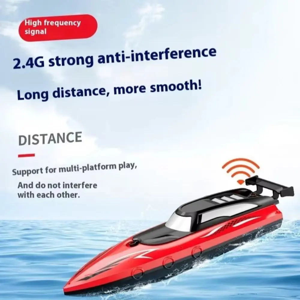 High Speed Remote Control Boat Dual Motors Electric Watercraft Remote-controlled Vesse Model LED Light Mini Rc Boat Boys Girls
