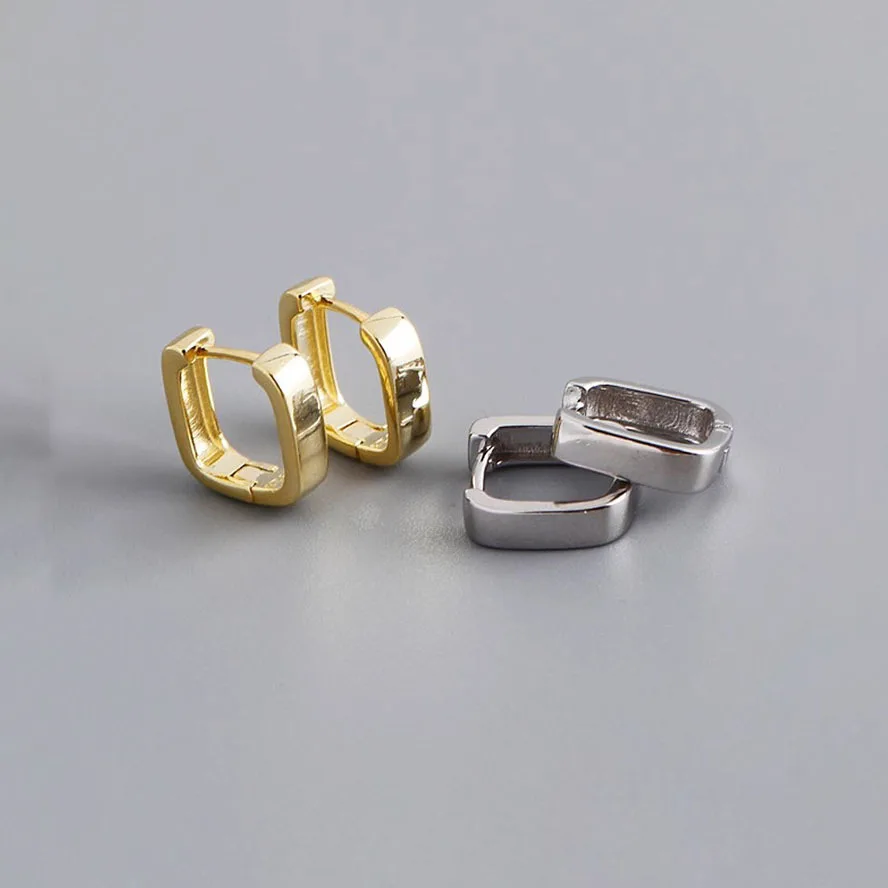 3 Pairs Wholesale Stainless Steel Square Hoop Earrings Gold Color Minimalist Huggie Earrings Bulk Jewelry For Women