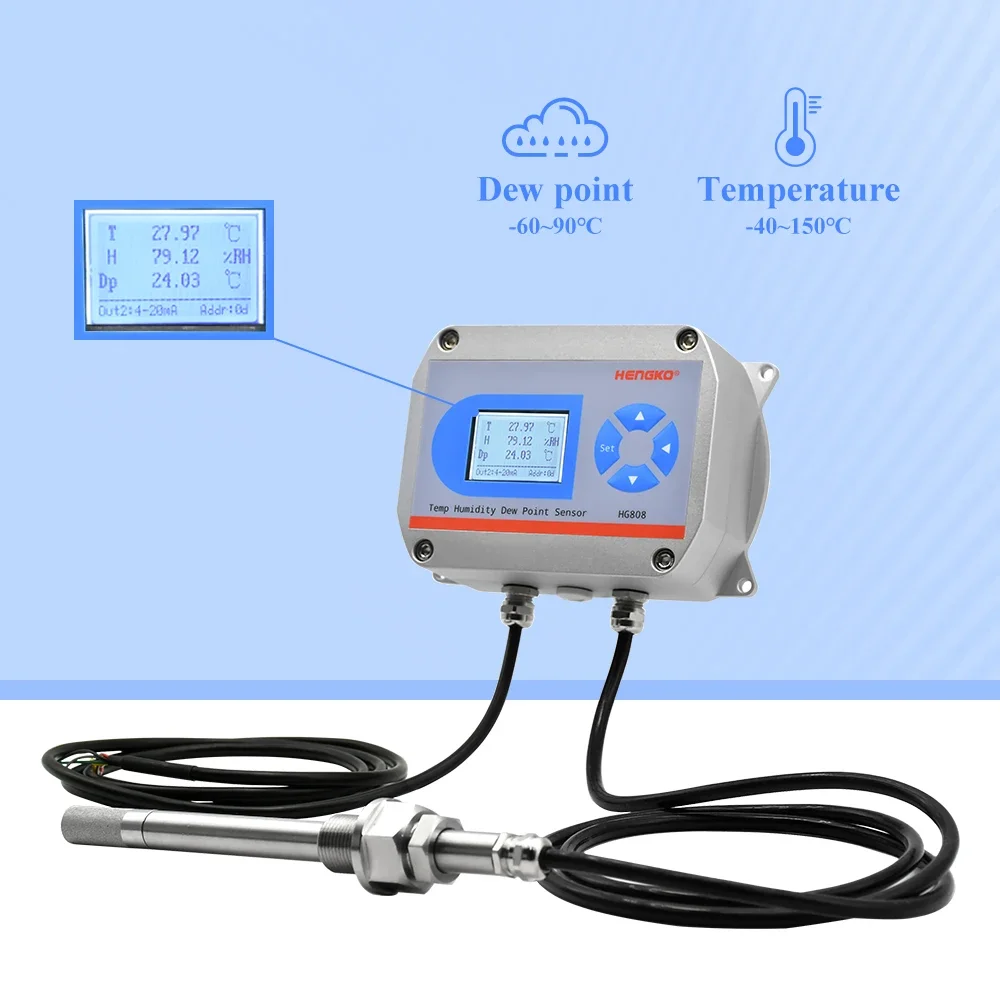 HG808D SS Probe -60 to 90 Celsius Td RS485 Dew Point Transmitter with 4-20ma 0-5V 0-10V Option