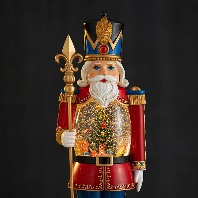 Christmas Nutcracker General Piaoxue Rotating High-end Ornament Music Box Music Box Crystal Ball Children's Gift