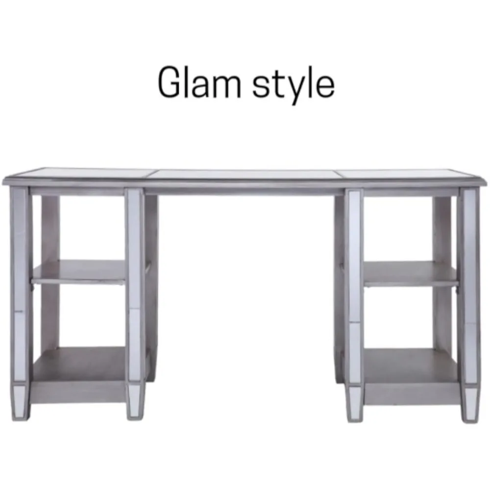 scrivania con specchio wedlyn, argento