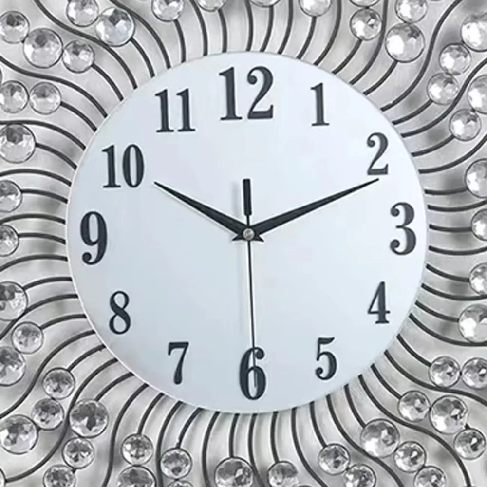 77 * 77cm top-level 3D modern luxury clock decoration office metal art