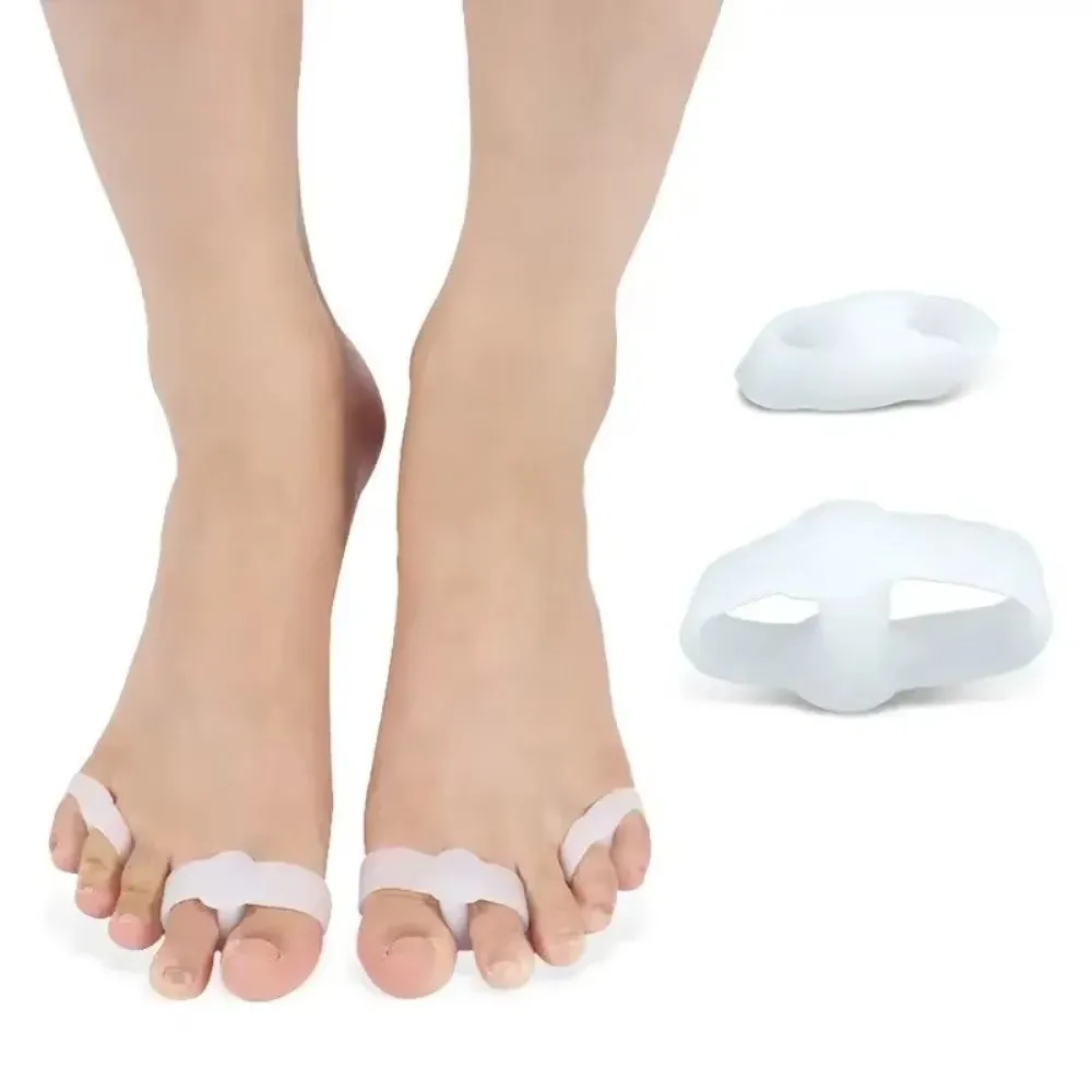 1 Pair Silicone Two Hole Toe Separator Breathable Comfortable Bunion Corrector Relieve Pain Hallux Valgus Guard
