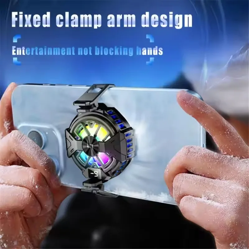 

P60 Phone Magnetic & Back-clip 2 in 1 Semiconductor Cooling Radiator with RGB Light for IPhone Android Gaming Accessories Cooler