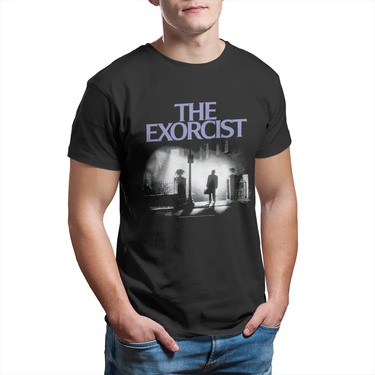 The exorcist purple Vintage Movie Horror Halloween Scary Devil movie Unisex T-Shirt 100% Cotton Amazing Tees  Clothing Plus Size