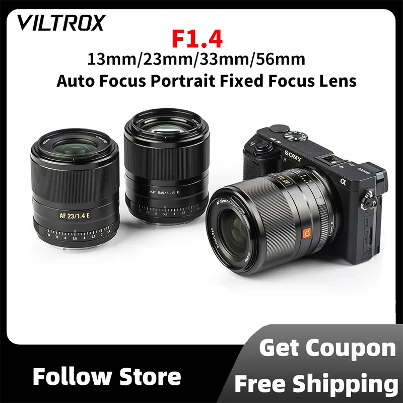 VILTROX 13mm 23mm 33mm 56mm F1.4 APS-C obiettivo per fotocamera con messa a fuoco fissa ritratto con messa a fuoco automatica per Canon M Fuji XF Nikon Z Sony E Mount