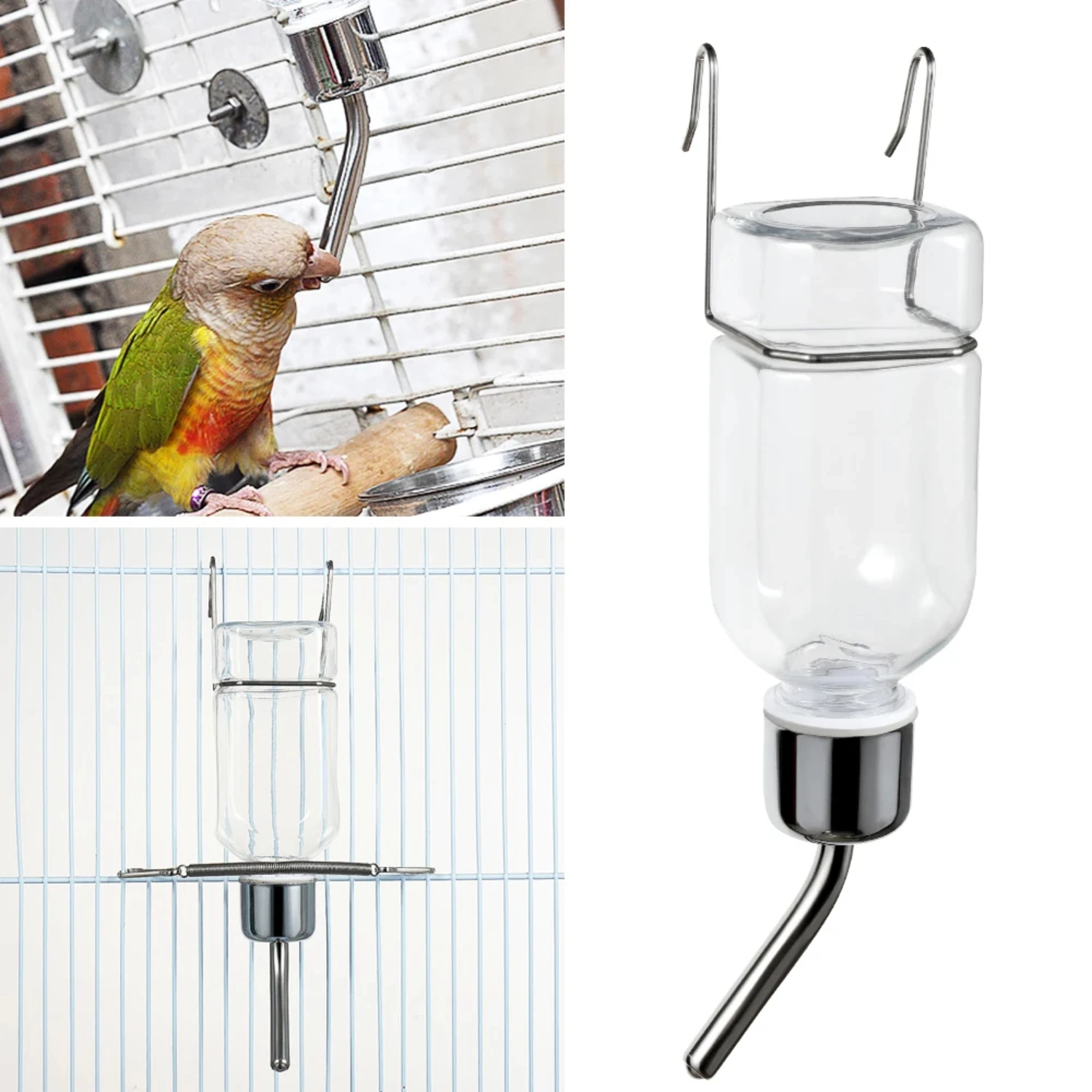 Portable Small Animal Automatic Feeders Water Dispenser Hanging Water Bottles for Bird Cat Rabbit Drinking and Feeding Pet