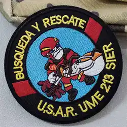 Parche táctica bordada búsqueda y rescate con velcro para mochila