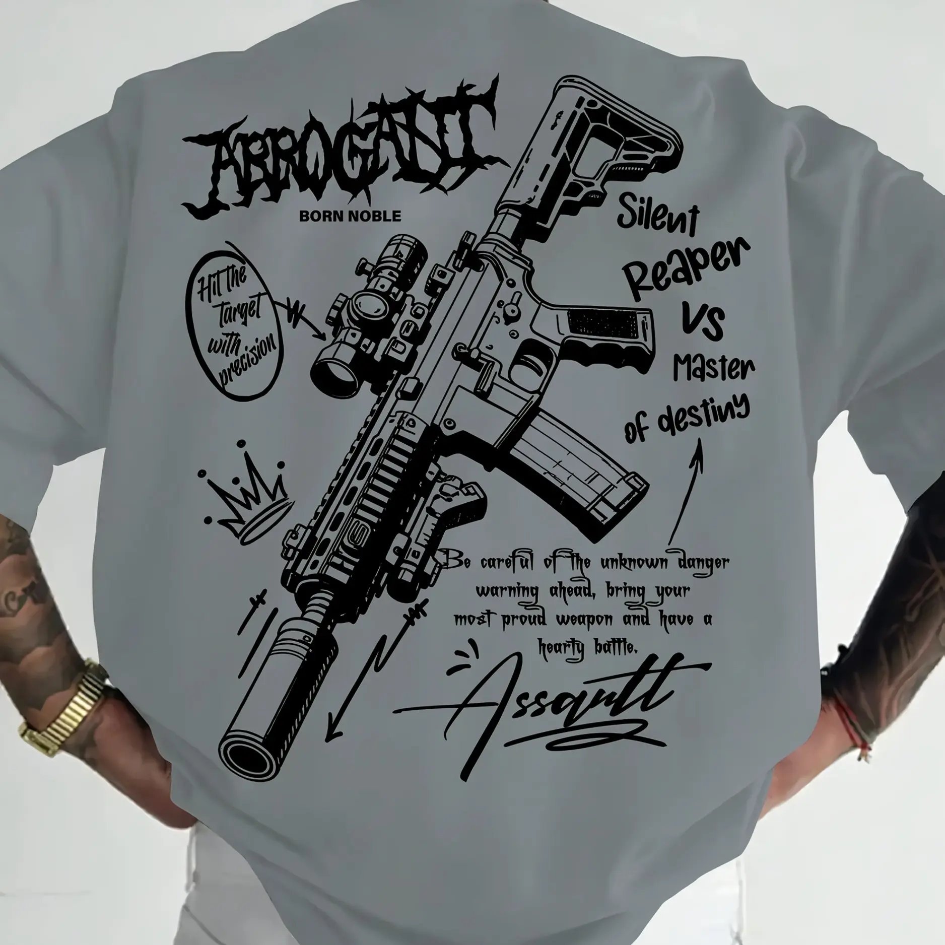 2025 New Men's Pure Cotton T-shirt: Comfortable and Breathable. Gun Analysis: A Must-have for Beach Travel and Parties. Ins view 4