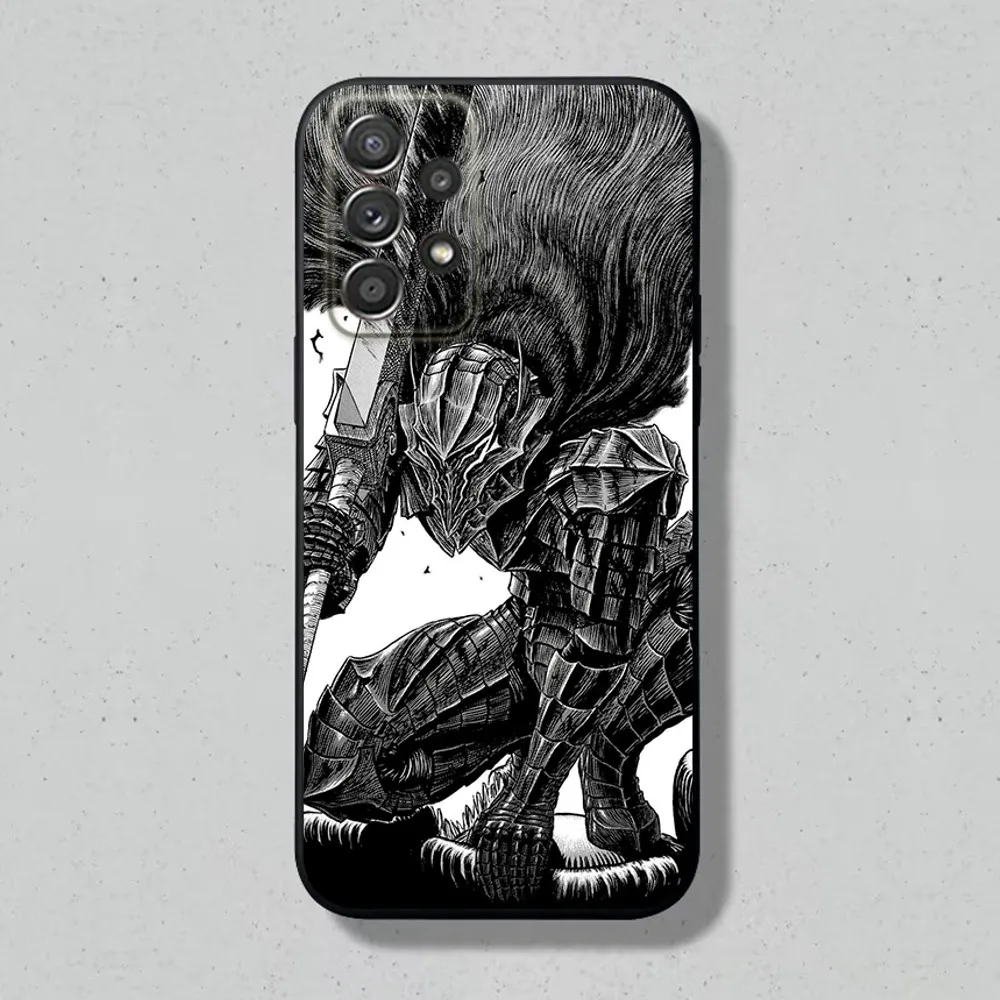 Cartoon B-Berserk Phone Case For Samsung S24,S23,S22,S21,S20,S10,S10E,S9 Plus FE Note 20 Plus Soft Black Cover Shell