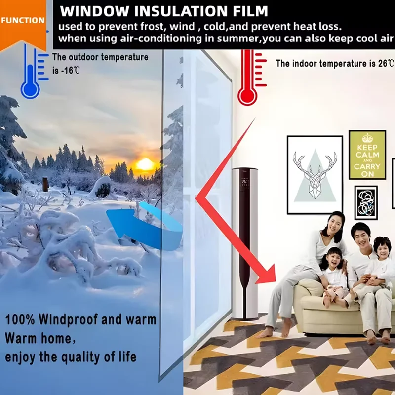 WindProof Window Screen Self-Adhesive Film Sealing Window Insulation Curtain Home Thermal Insulation And Antifreeze Door Screen