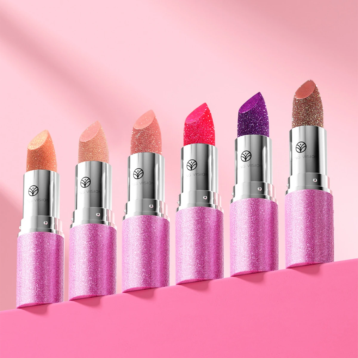 6 ألوان أحمر شفاه لامع ناعم، أحمر شفاه لؤلؤي متعدد الأغراض للوجه