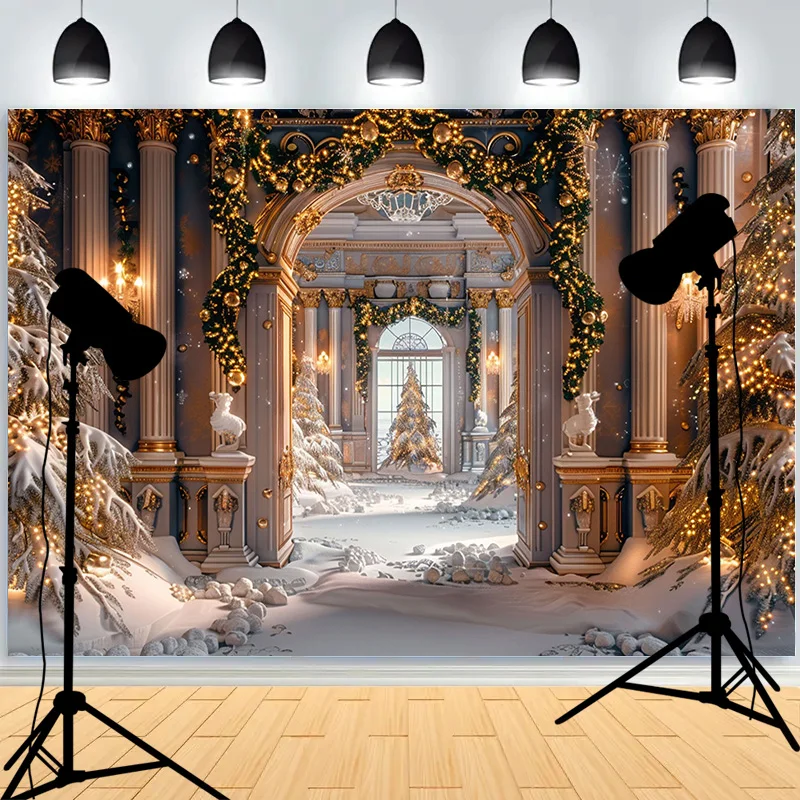 Natal e Ano Novo Festival Fotografia Backdrop, férias Photo Studio fundo, lareira, presente de inverno, feriado, RS-27