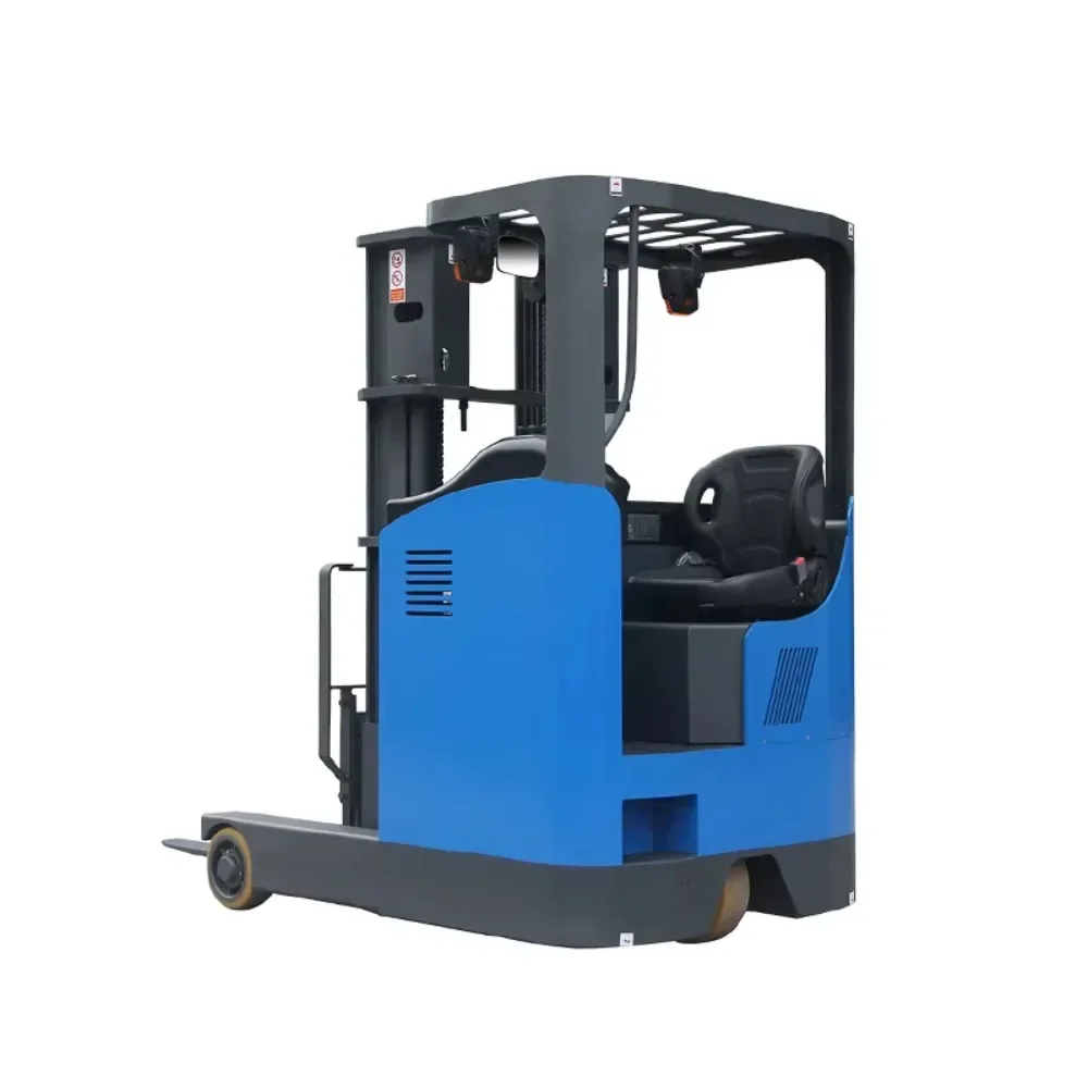 Electric Reach Truck Forklift 1.5T Capacity Narrow Aisle Stacker Lift for Warehouse Storage High Rack Loading Operations