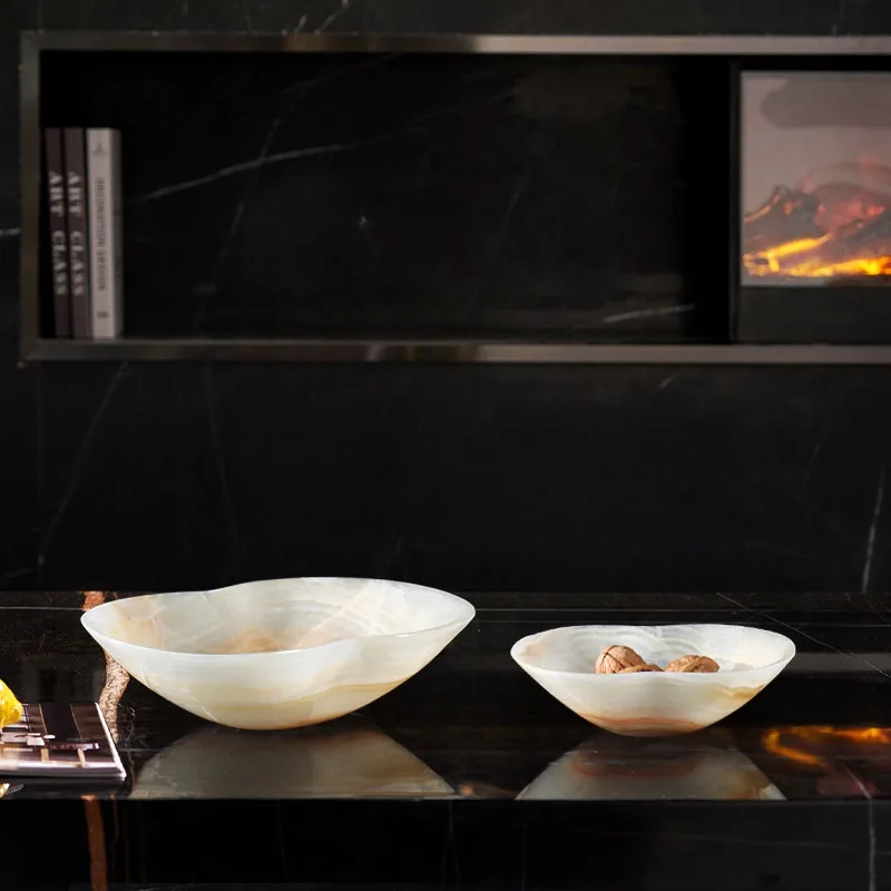 طبق فاكهة اليشم الطبيعي لغرفة المعيشة وطاولة القهوة ومدخل سطح المكتب لتزيين أطباق الفاكهة