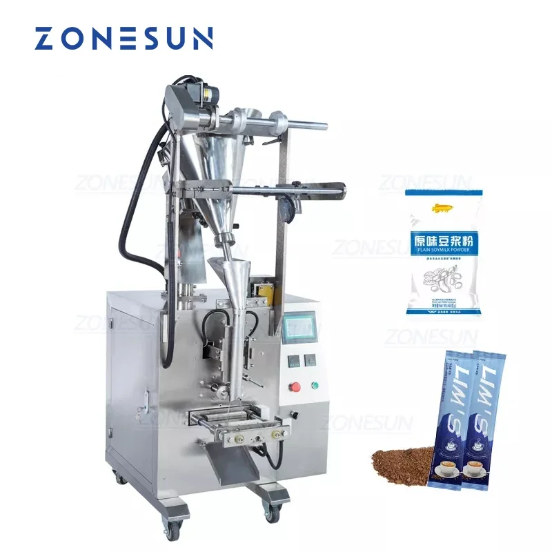 ZONESUN Automatic Milk Coffee Pepper Powder Seasoning Bag Augar Filling Weighing Sealing Machine Packaging Machine