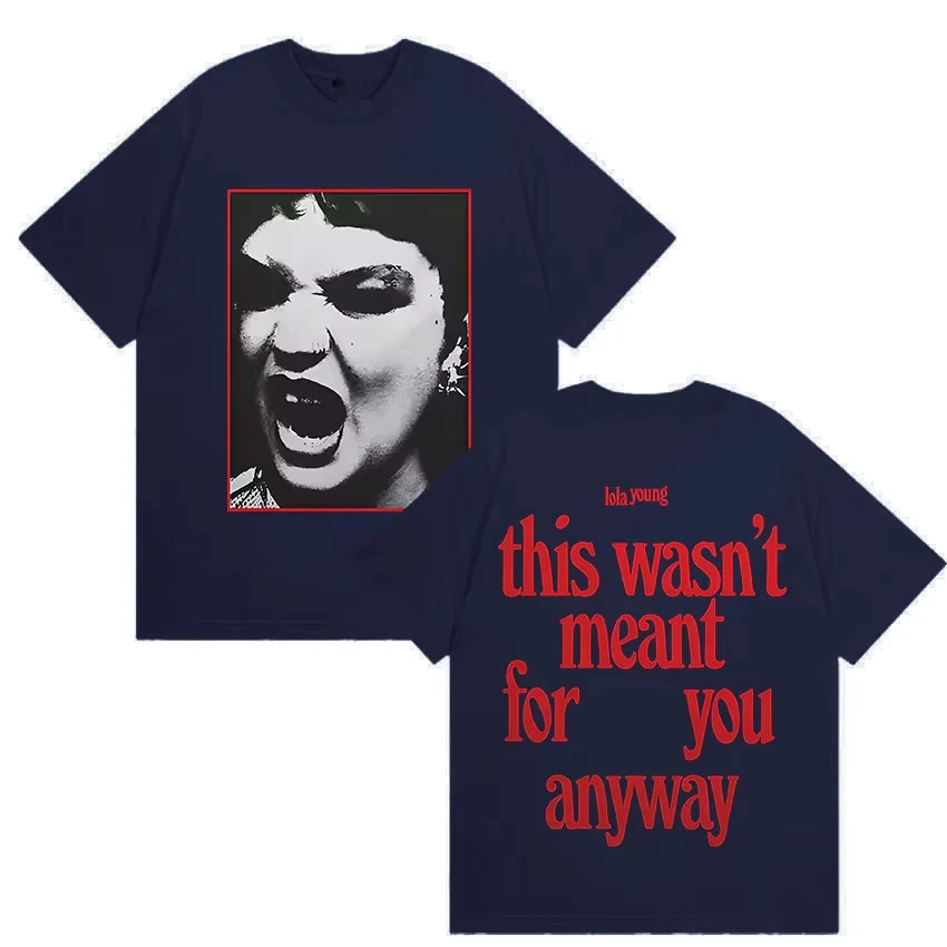 لولا يونغ ألبوم جولة 2025 غطاء الرسومات تي شيرت الرجال النساء موضة المتضخم تي شيرت خمر Harajuku قصيرة الأكمام تي شيرت