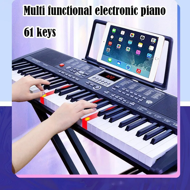 

61 Keys Electronic Pianos Portable Professional Piano Keyboard Musical Instrument for Children Beginners Multi Functional