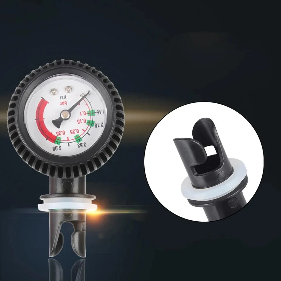 Portable Air Pressure Gauge for Inflatable Kayak PVC Water Floats & Boats with Temperature Readout Air Valve Tester