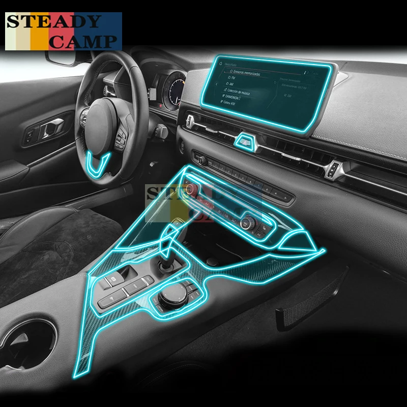 

For Toyota Supra GR 2020-2022 Car Interior Center console Transparent TPU Protective film Anti-scratch Repair film Accessories