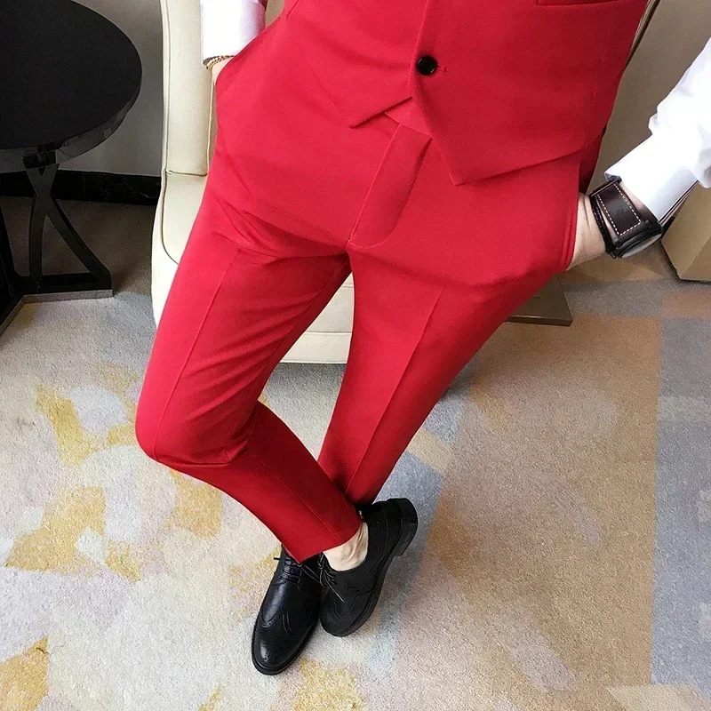 B.A1139 1xl-5xl Summer Good Stretch Smooth Trousers Men Business Elastic Waist Korean Classic Thin Casual Suit Pants Male Brand