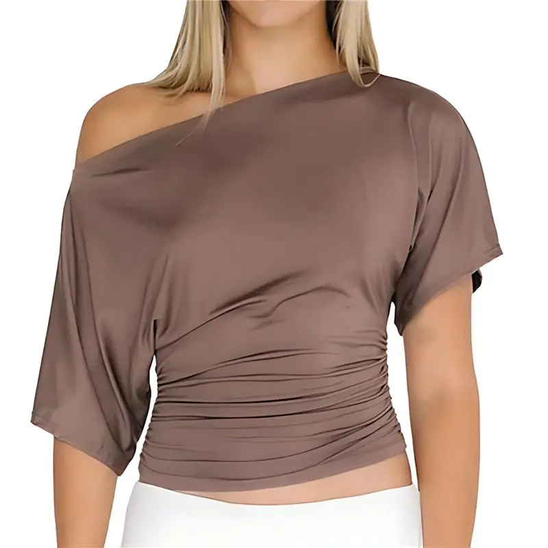 

A83F-Womens Summer Off The Shoulder Tops Going Out T Shirts Crop Tank Top Fashion Clothes Spring Outfits 2025