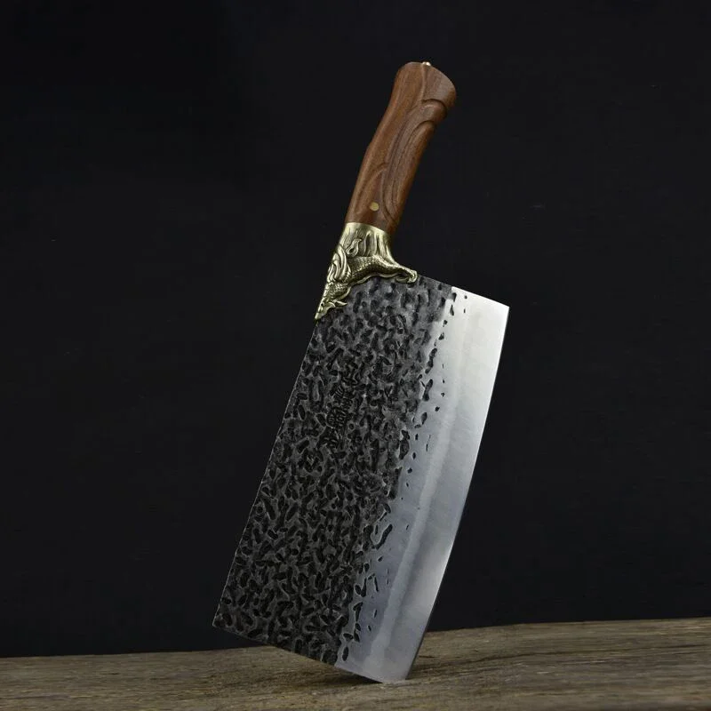 

Clip steel hand forged slicer Longquan kitchen knife home retro sharp chef professional knife sour branches wood handle