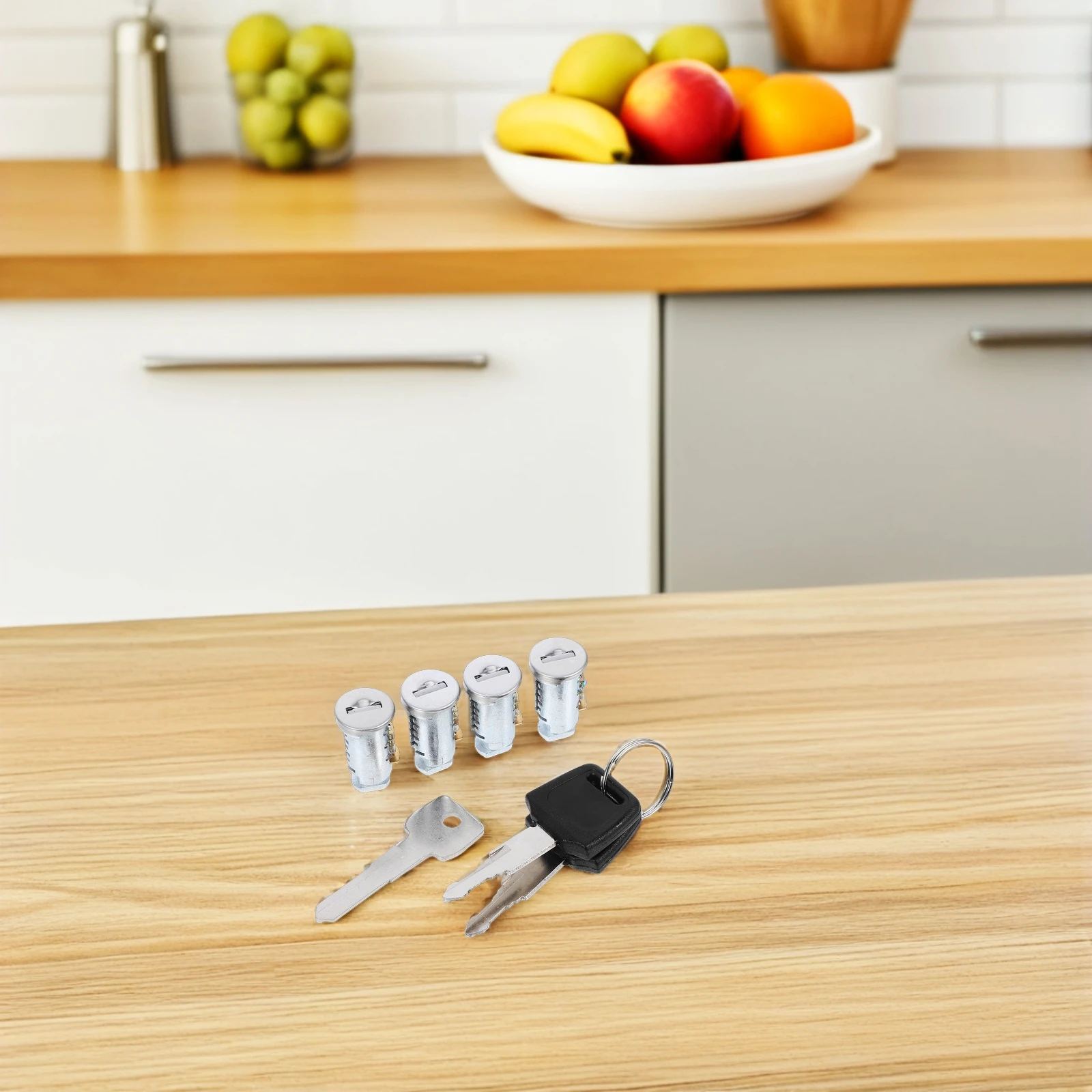 

1 set Zinc Alloy Metal Cylinder Durable Anti-Theft Cabinet Drawer Lock Replacement Smooth Operation Scratch-Resistant for File
