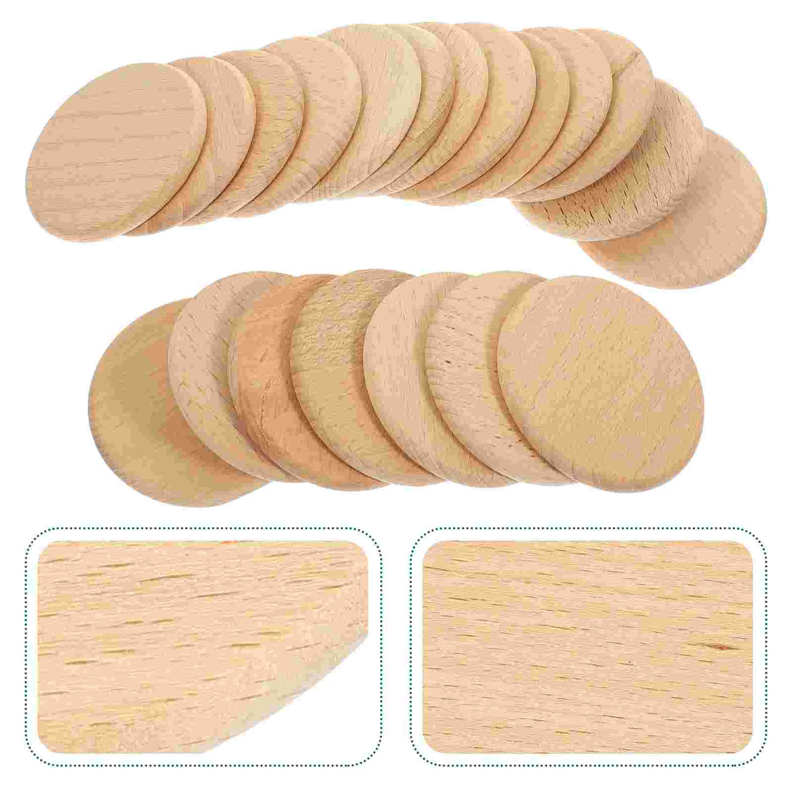 

20 Pcs DIY Round Wood Chips Circle Wooden Cutouts Blank Ornaments Beech Discs for Crafts Kids Graffiti Unfinished Slices Decors