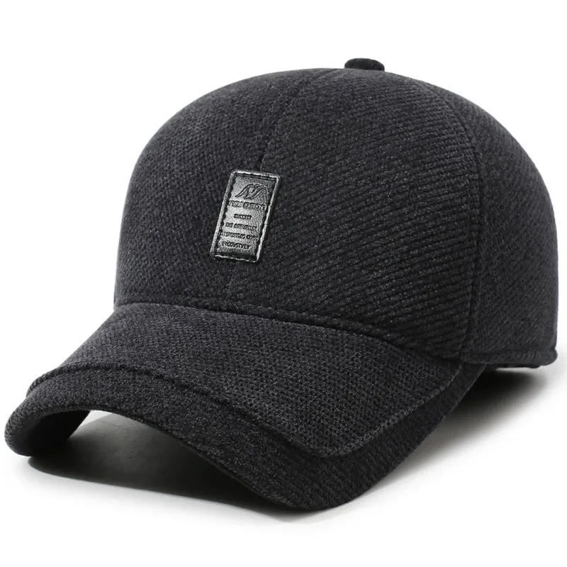 New Winter Men's Cap Fleece-lined Fluffy Thickened Warm Baseball Caps Woolen Coldproof Earmuffs Hats casquette gorras 모자 кепка