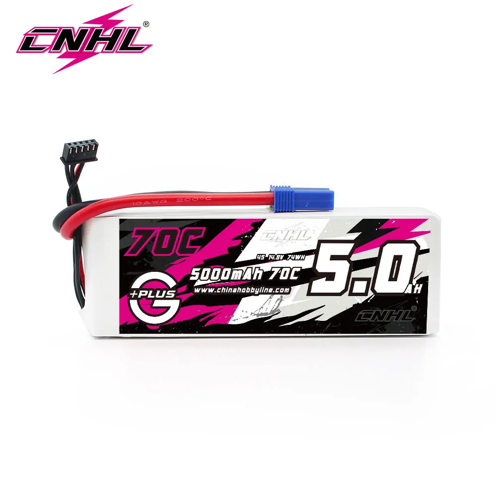 CNHL Lipo Battery 4S 14.8V 5000mAh 70C G+Plus With EC5 Plug For Car Truck Tank Helicopter Quadcopter Airplane Boat Hobby Part