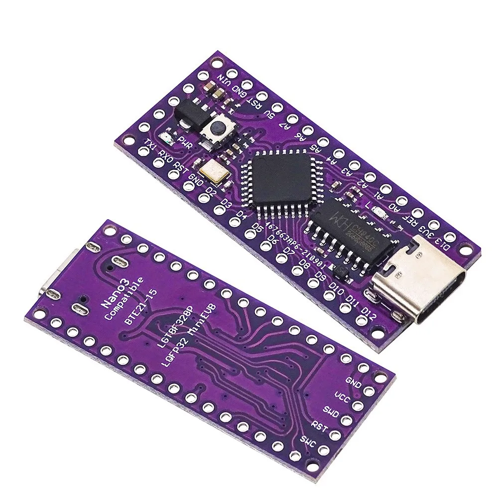 LGT8F328P-LQFP32 MiniEVB TYPE-C USB CH340G Compatible With ATMEGA328 Nano V3.0 LGT8F328P CH9340C / HT42B534-1 SOP16 For Arduino