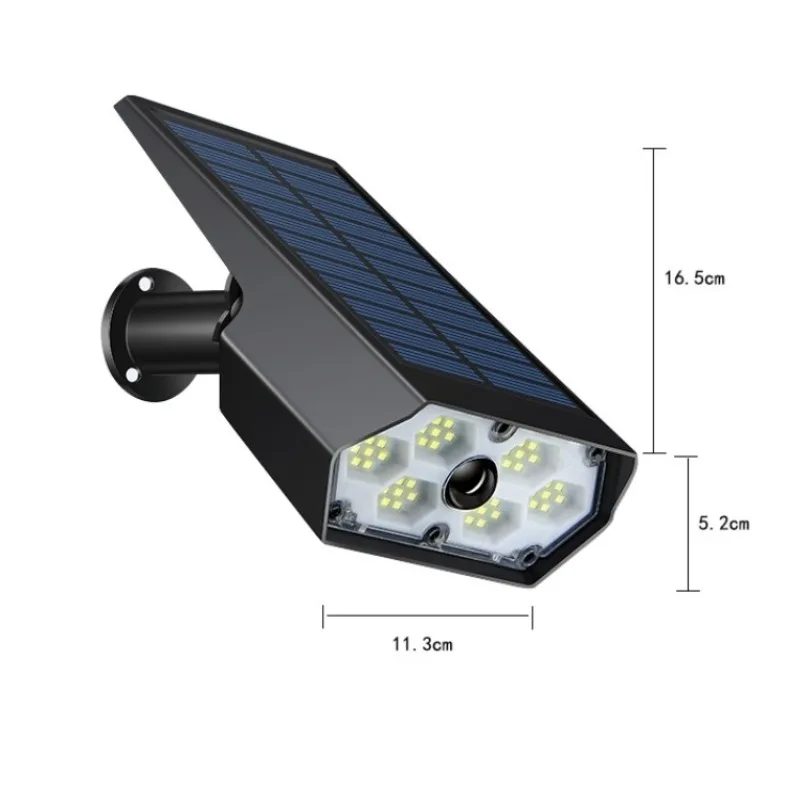 Luz Solar Led para exteriores, lámpara de pared impermeable, luz de calle de jardín, simulación de monitoreo, inducción con luz roja de advertencia