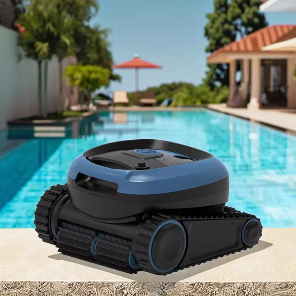 

Intelligent Robotic Pool Cleaner Cordless Portable Anti-Slip ABS Swimming Pool Robot All-Surface Cleaning Floor Wall Waterline