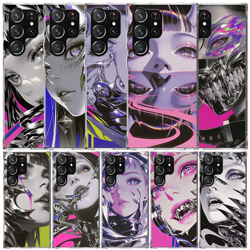 Girl Art Punk Soft Cover for Samsung Galaxy S25 Edge S26 S24 S23 Ultra Phone Case S22 S21 Plus S20 FE Print Pattern Shell Galaxy