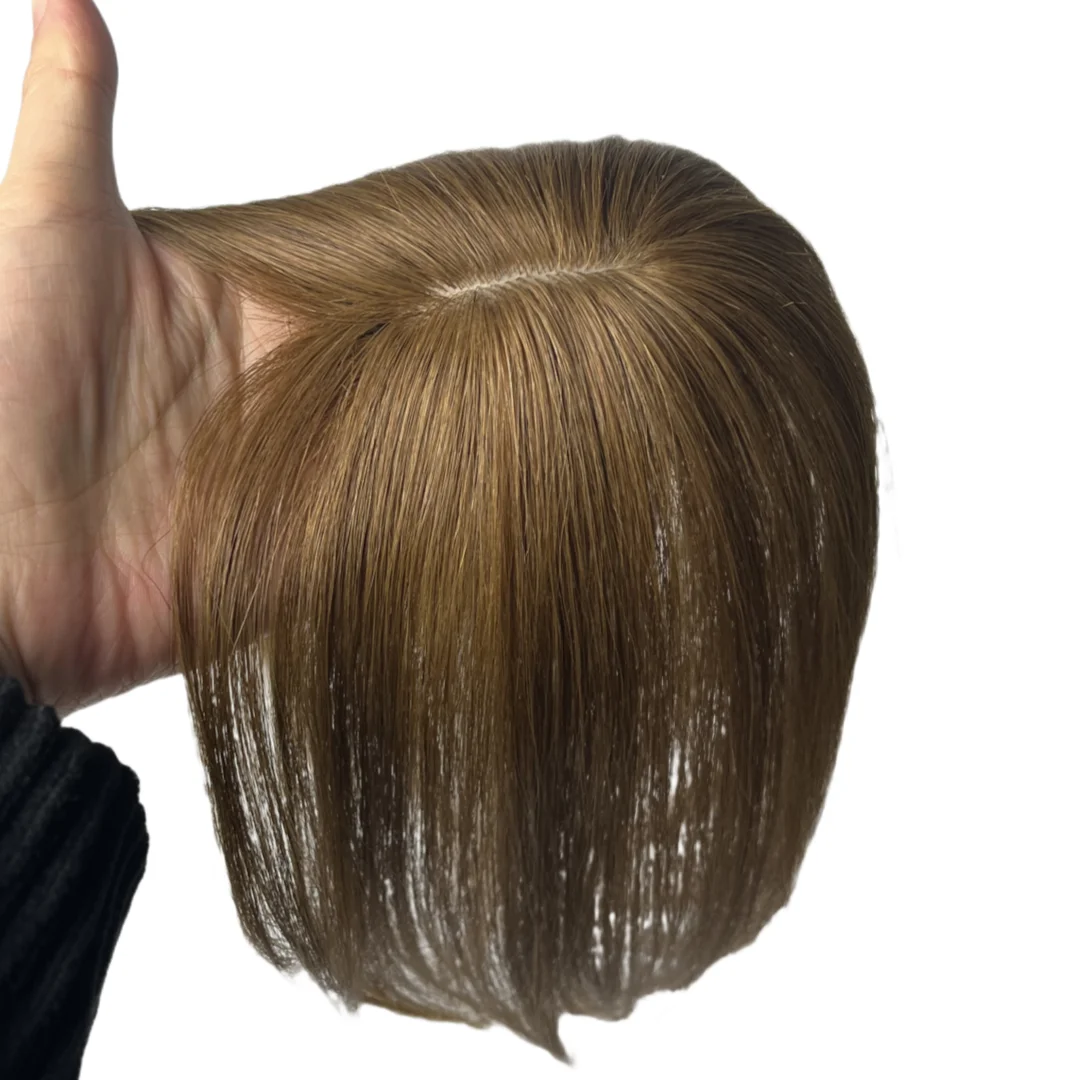 Satifresion 100 % Echthaar-Clip-in-Pony für Frauen, dünner werdendes Haar, 3D, natürlich, gebogen, dünner seitlicher Pony, gefälschte Fransen, einfach zu tragen – Detail 15