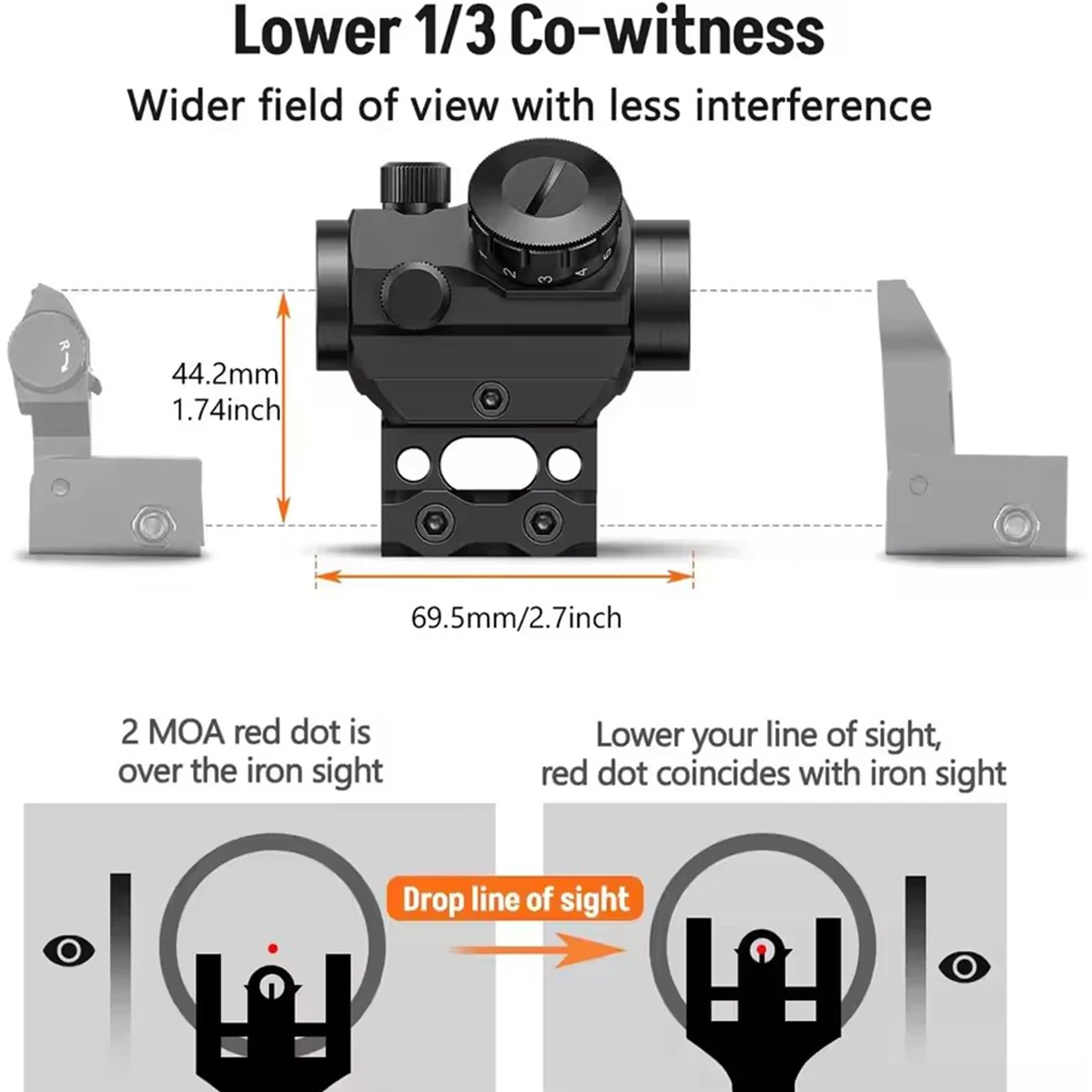 التكتيكية RDS-25 4 1x20 مللي متر MOA ريد دوت البصر البصريات منعكس Riflescope نطاقات الصيد صالح 20 مللي متر القضبان بندقية للصيد الادسنس #5