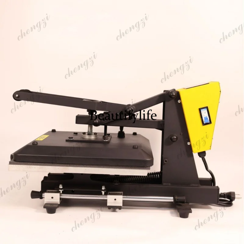 Yellow Drawer Type Flatbed Heat Press Machine Manual Heat Printer 38*38cm