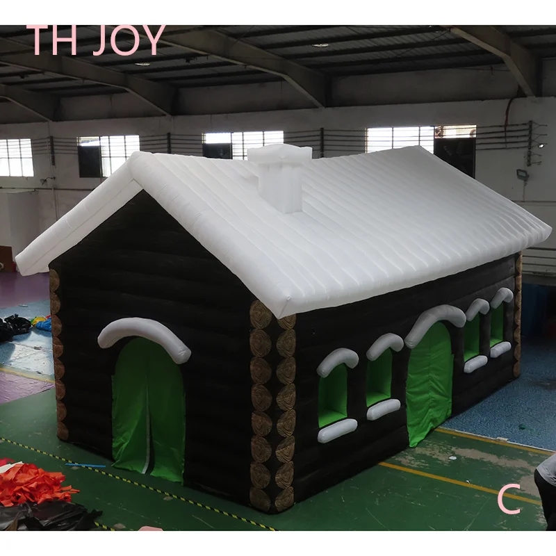 fast air ship to door, 8x5m big inflatable Christmas house, custom made inflatable santa grotto Christmas tent for sale