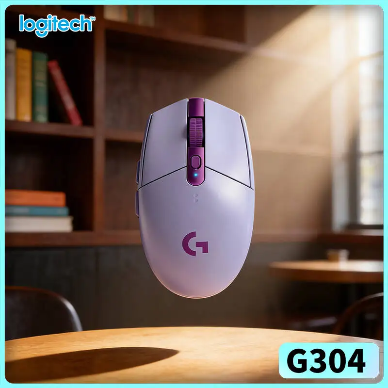 

Беспроводная мышь Logitech G304 с сенсором HERO 12000 DPI, LIGHTSPEED, 1 мс, 9 месяцев автономной работы, откликающиеся кнопки, для любителей игр