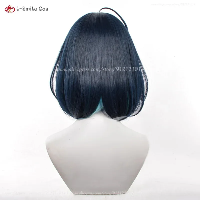 كاندي 2025ES ساجيري Esu تأثيري 35 سنتيمتر قصيرة بوبو مقاومة للحرارة الاصطناعية الشعر هالوين شعر مستعار للحفلات + غطاء شعر مستعار