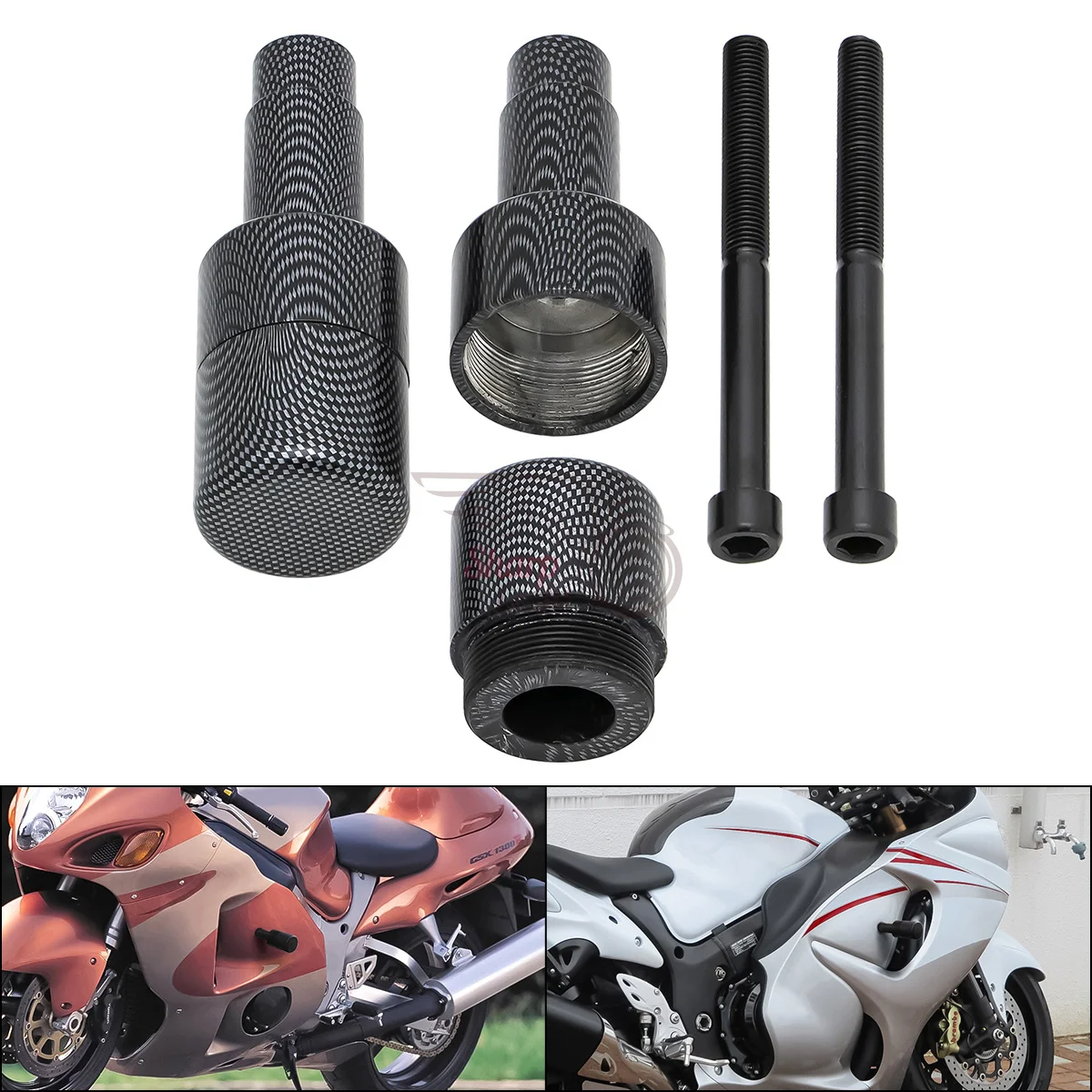 For SUZUKI Hayabusa GSXR1300 GSX1300R  GSXR 1300 R 2008-2012 Motorcycle Parts No Cut Frame Sliders Crash Falling Protection